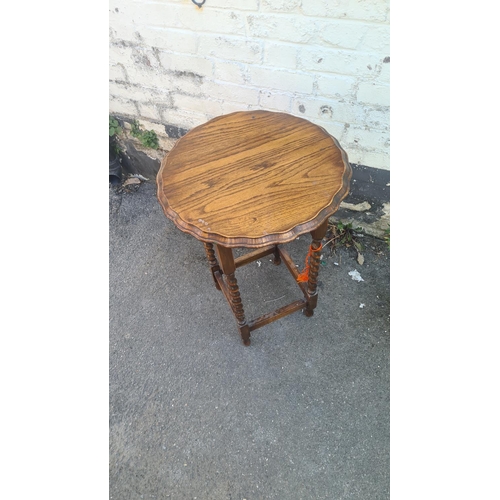 6 - Oak Barley Twist Side Table