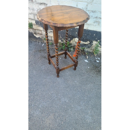 6 - Oak Barley Twist Side Table