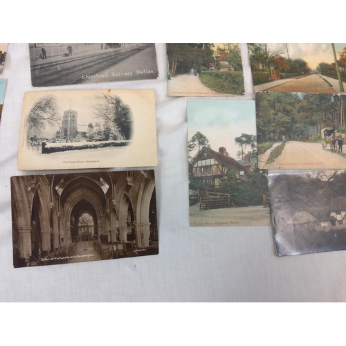 186 - Good Lot of Early 20th Century Local Postcards inc. Wallington, Chipstead etc