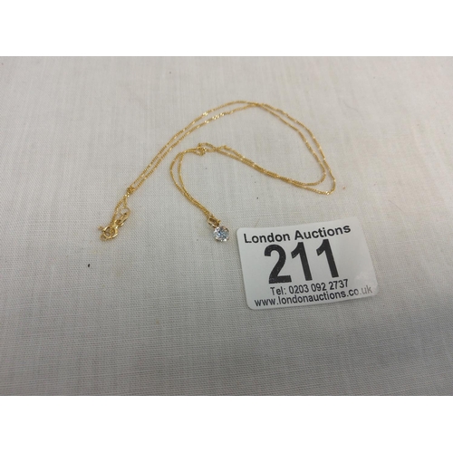 211 - 9ct Gold Necklace with Pendant in a Box