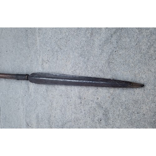 20 - A vintage unusual tribal wood spear