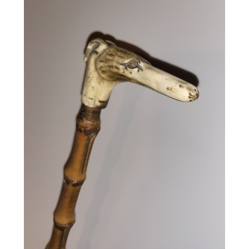 24 - Vintage dog head walking stick