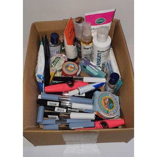 34 - Box containing a qty of brand new cosmetic / Health & Beauty items including Make-up etc. Over 40 it... 