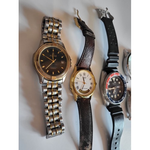 2 - Selection of A/F men's wristwatches including Seiko Pepsi watch, Emporio Armani and other watches