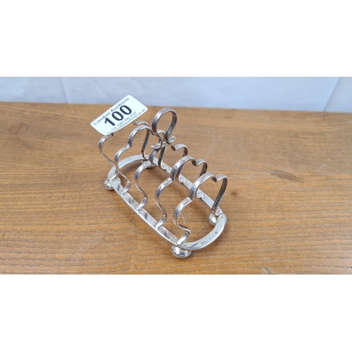 100 - Hallmarked Silver Toast Rack (91.8g) Birmingham 1925