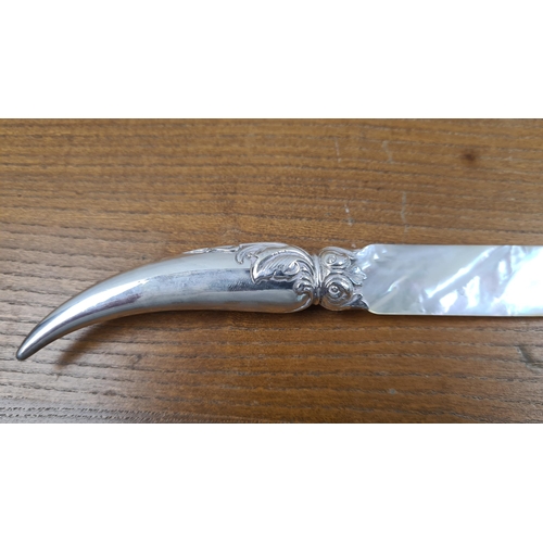 102 - Silver Handled Mother of Pearl Letter Opener