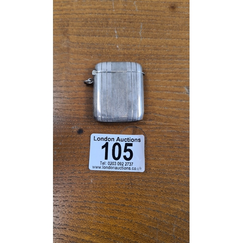 105 - Hallmarked Silver Vesta Case 18.4g