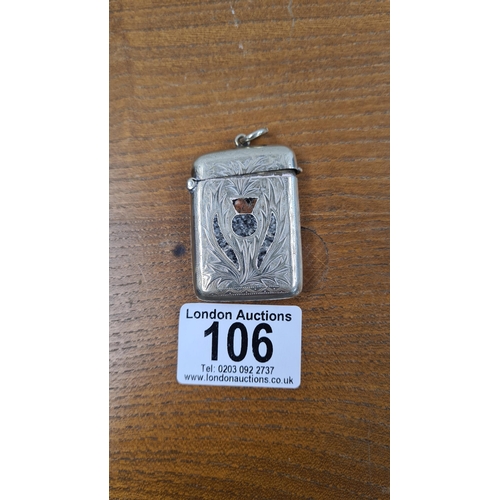 106 - Hallmarked Silver Vesta Case 21.4g