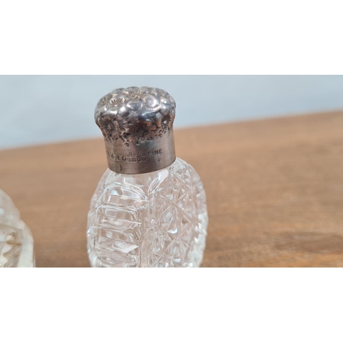 116 - Pair of Hallmarked Silver Lidded Bottles