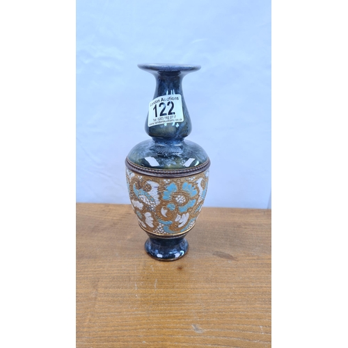 122 - Art Noveau Doulton Slater Lambeth 21cm Vase