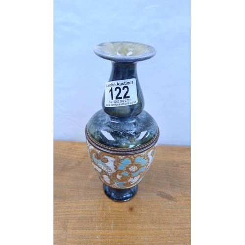 122 - Art Noveau Doulton Slater Lambeth 21cm Vase
