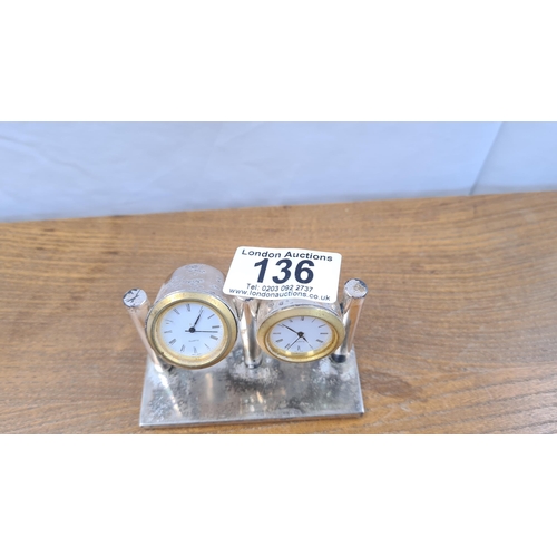 136 - Vintage Japanese Movement Desk Clock