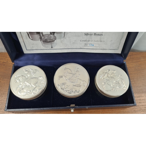 140 - Royal Mint St George and the Dragon Silver Coin Boxes (Boxed and Unused, with Certificate of Authent... 