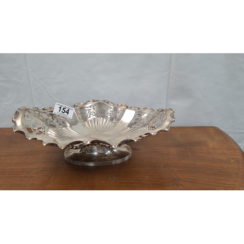 154 - Edwardian Hallmarked Silver Fruit Bowl (421.5g) William Aitken Birmingham 1902