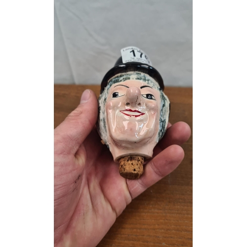 176 - Unusual Ceramic Wine Bottle Stopper