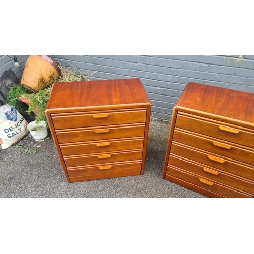 549 - Pair of Vintage Hulsta Danish Chest of Drawers (70cm Wide, 37cm Deep, 80cm Tall)