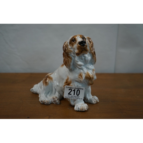 210 - Meissen Seated Dog Figurine