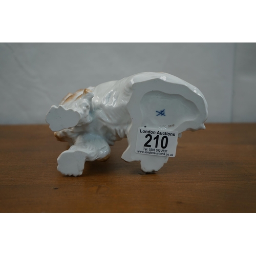 210 - Meissen Seated Dog Figurine