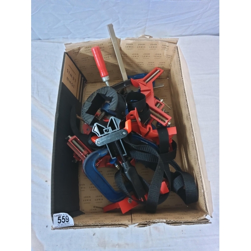 559 - Lot of Assorted Woodworking Clamps