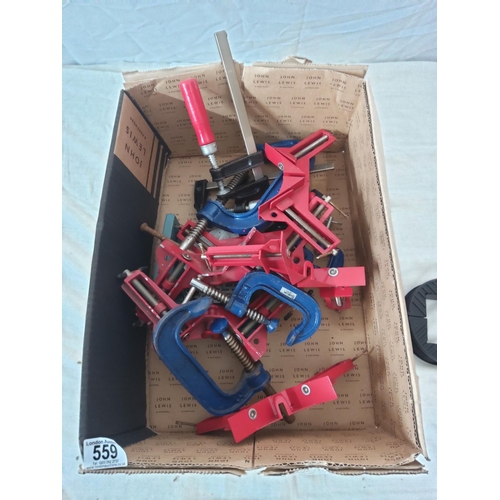 559 - Lot of Assorted Woodworking Clamps