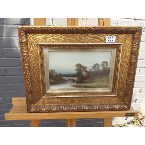 580 - Victorian Gilt Framed Oil on Canvas (35cm x 45cm)