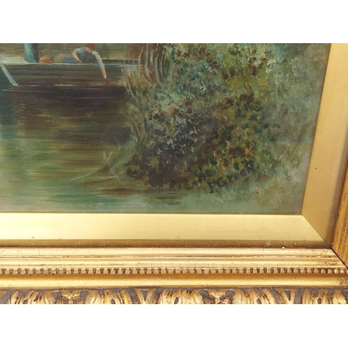 581 - Victorian Gilt Framed Oil on Canvas Signed F Green (51cm x 41cm)