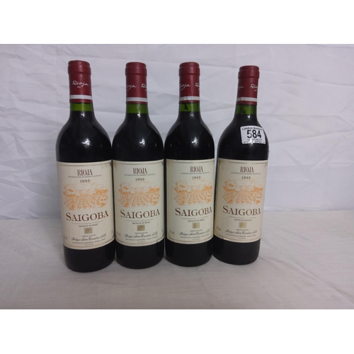 584 - 4 Bottles of 1995 Saigoba Rioja Wine