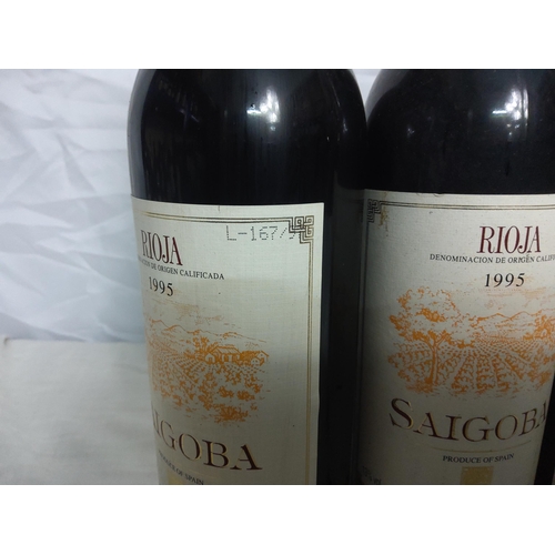 584 - 4 Bottles of 1995 Saigoba Rioja Wine