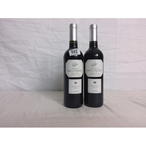 592 - 2 Bottles of Castillo San Lorenzo Rioja Wine