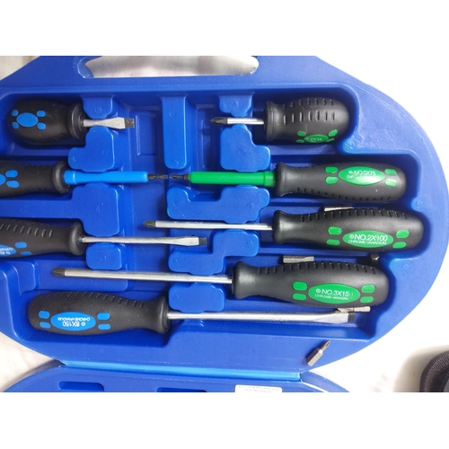 631 - Cased Set of Various Professional Pliers and a Screwdriver Set complete with Ratchet