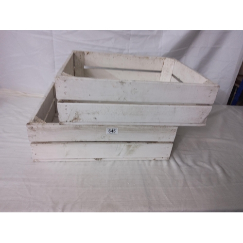 645 - 2 Rustic Wooden Crates