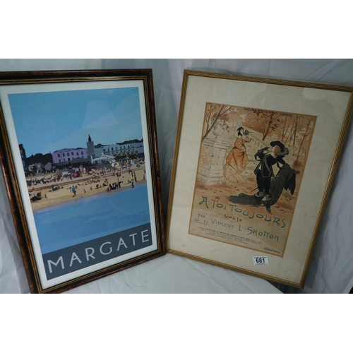 681 - Old French Poster and a Margate Tourism Poster