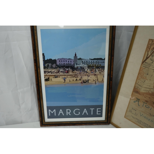 681 - Old French Poster and a Margate Tourism Poster