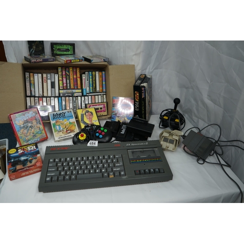 684 - Sinclair ZX Spectrum with a Large Quantity of Games