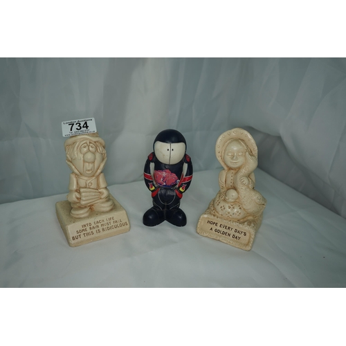 734 - 2 1970s Figurines and a Jim Bamber F1 Figure