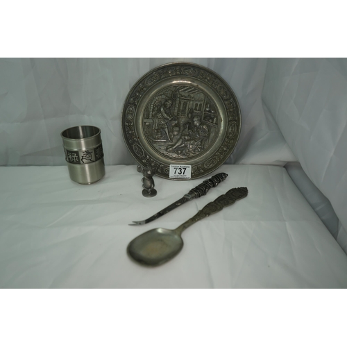 737 - Lot of Pewter Items