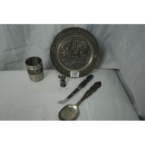 737 - Lot of Pewter Items