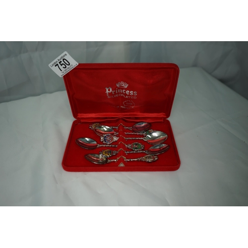 750 - Australian Crested Silver Plate Tea Spoons