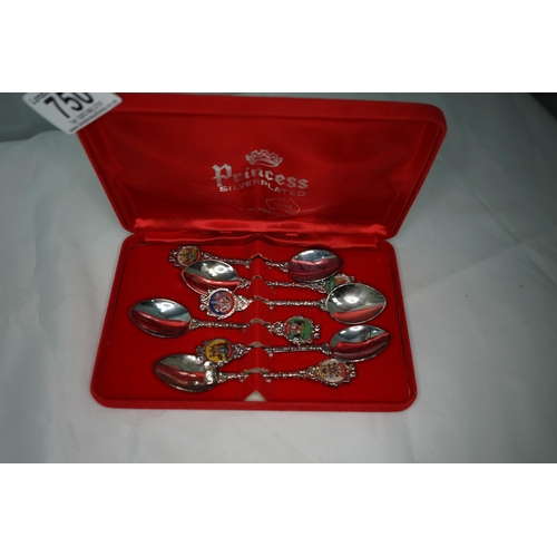 750 - Australian Crested Silver Plate Tea Spoons