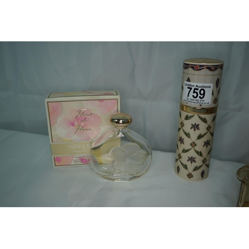 759 - Old Guerlain Perfume Bottle and 2 Others