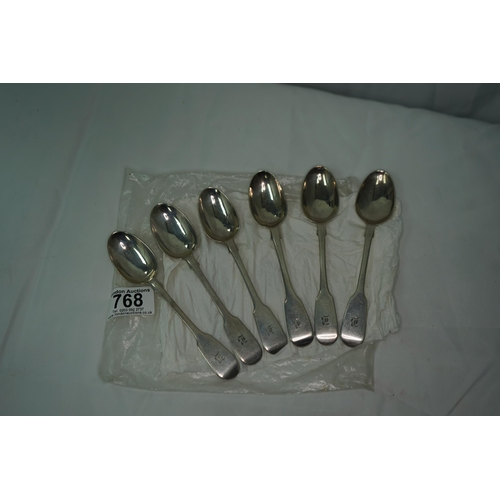 768 - Set of 6 Victorian Teaspoons (150.4g) London Hallmark