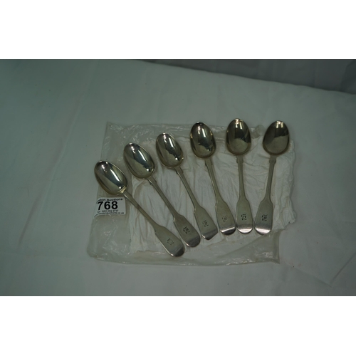 768 - Set of 6 Victorian Teaspoons (150.4g) London Hallmark