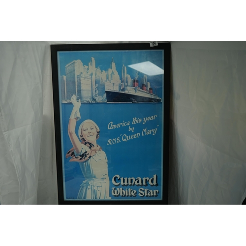 706 - Framed Cunard White Star Print