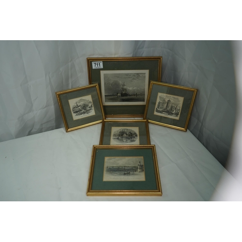 711 - Lot of Assorted Etchings of Various Sites in Britain including Billingsgate etc