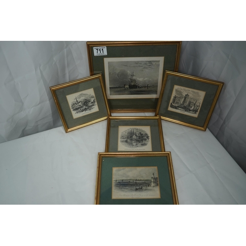 711 - Lot of Assorted Etchings of Various Sites in Britain including Billingsgate etc