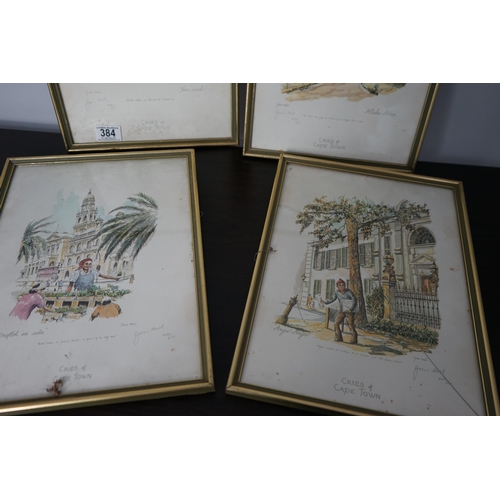 561 - Set of 4 Cries of Cape Town Limited Edition Signed Lithographs-John Hall