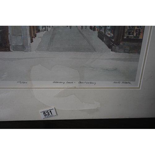 783 - Leslie Marsh Signed Limited Print of a Street in Canterbury