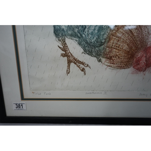 557 - LUCY WILLIS (b.1954) 'WEATHERCOCK III' Trial Proof 60cm x 70cm