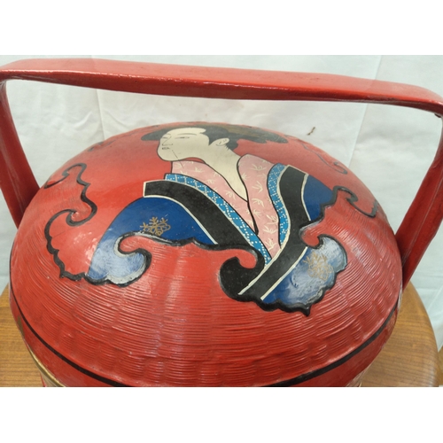 57 - Chinese Red Lacquered Basket