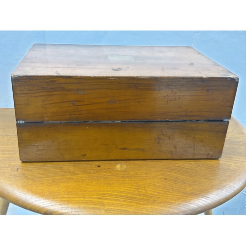 63 - Old Oak Cutlery Box